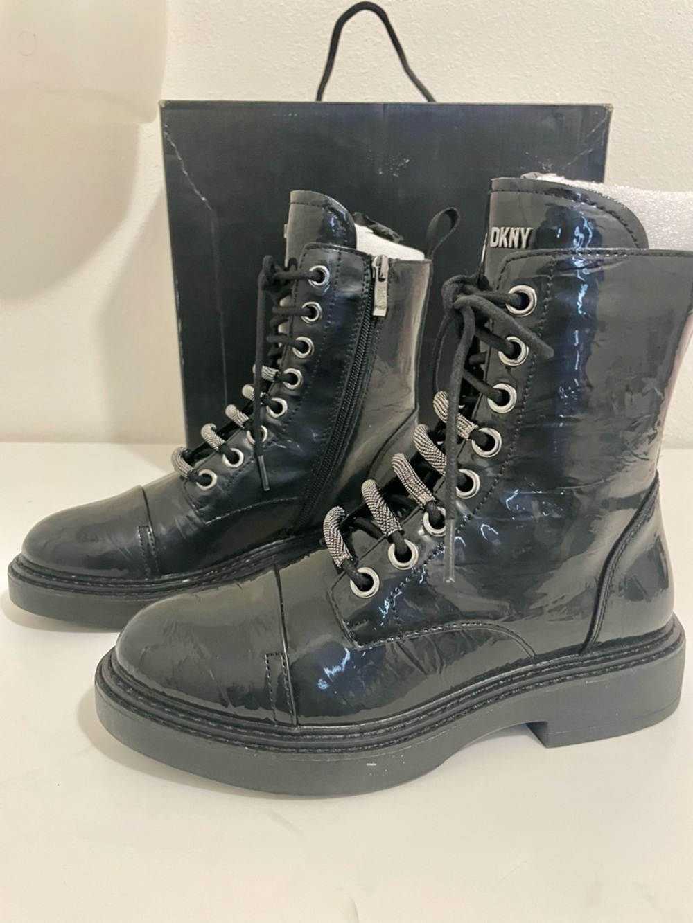DKNY Malaya-Lace Up Combat Boots